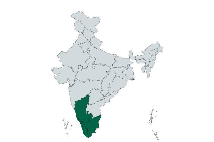 Medicinal herb cultivation map of India