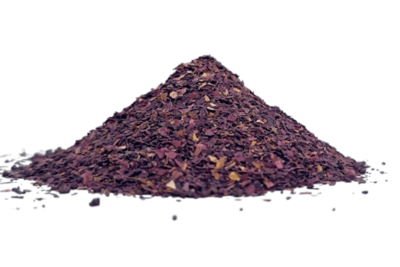 Dried edible rose petals isolated on white background